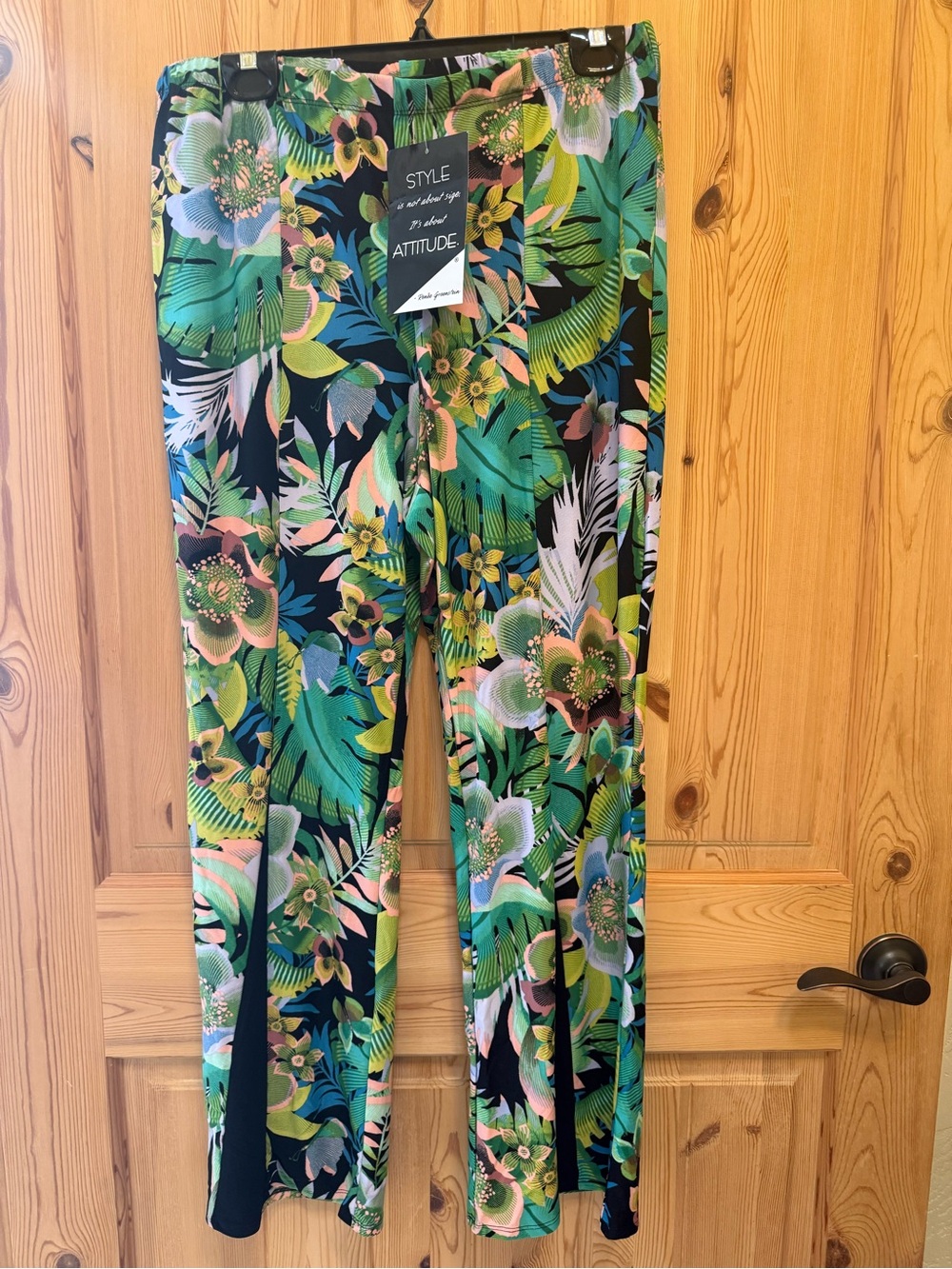 Tropical Floral Wide-Leg Pants - Green Floral
